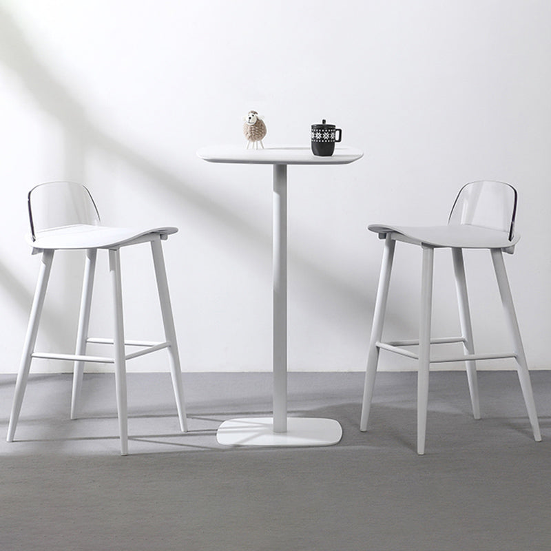 Nordic Armless Backrest Counter Stool Iron Cafe Bar Stool with Acrylic Seat