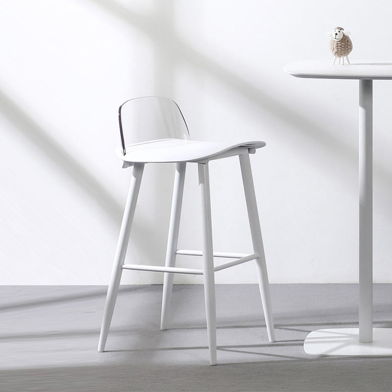 Nordic Armless Backrest Counter Stool Iron Cafe Bar Stool with Acrylic Seat
