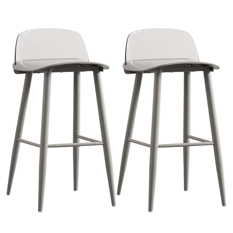 Nordic Armless Backrest Counter Stool Iron Cafe Bar Stool with Acrylic Seat