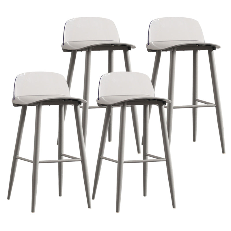 Nordic Armless Backrest Counter Stool Iron Cafe Bar Stool with Acrylic Seat