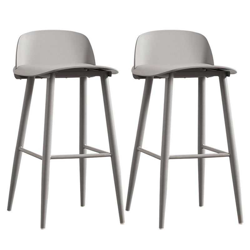 Nordic Armless Backrest Counter Stool Iron Cafe Bar Stool with Acrylic Seat
