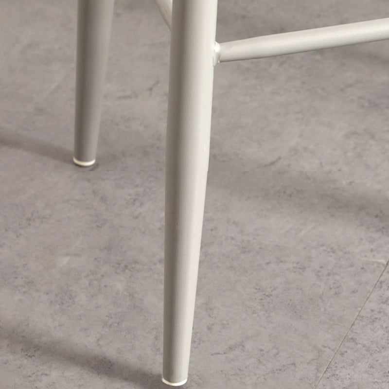 Nordic Armless Backrest Counter Stool Iron Cafe Bar Stool with Acrylic Seat