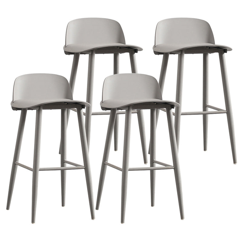 Nordic Armless Backrest Counter Stool Iron Cafe Bar Stool with Acrylic Seat