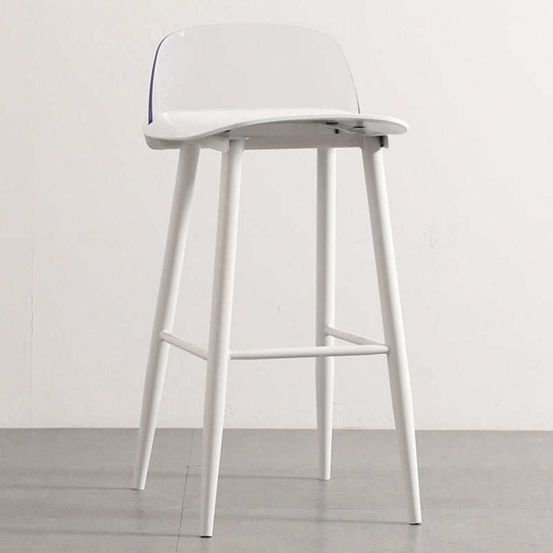 Nordic Armless Backrest Counter Stool Iron Cafe Bar Stool with Acrylic Seat
