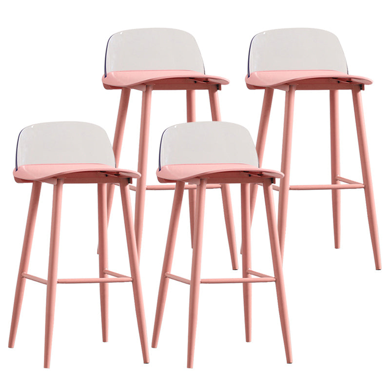 Nordic Armless Backrest Counter Stool Iron Cafe Bar Stool with Acrylic Seat