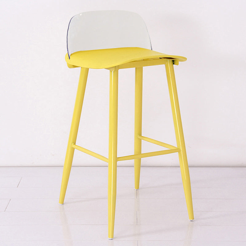 Nordic Armless Backrest Counter Stool Iron Cafe Bar Stool with Acrylic Seat