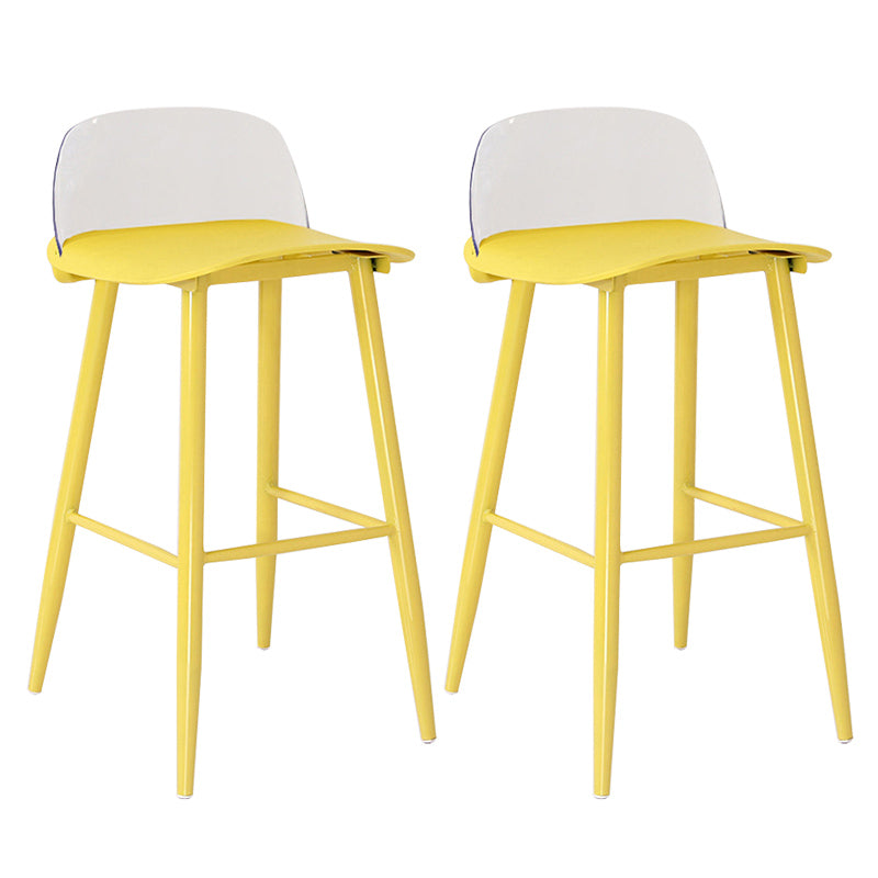 Nordic Armless Backrest Counter Stool Iron Cafe Bar Stool with Acrylic Seat