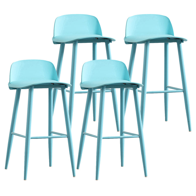 Nordic Armless Backrest Counter Stool Iron Cafe Bar Stool with Acrylic Seat