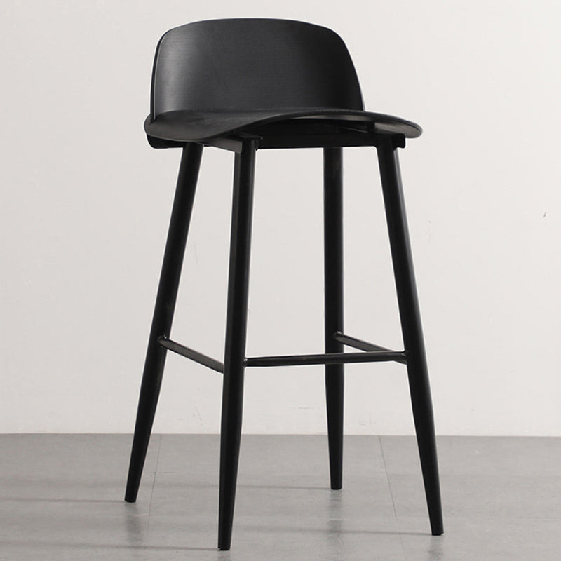 Nordic Armless Backrest Counter Stool Iron Cafe Bar Stool with Acrylic Seat