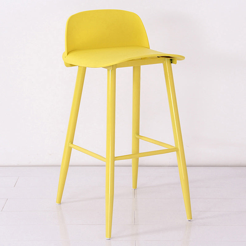 Nordic Armless Backrest Counter Stool Iron Cafe Bar Stool with Acrylic Seat