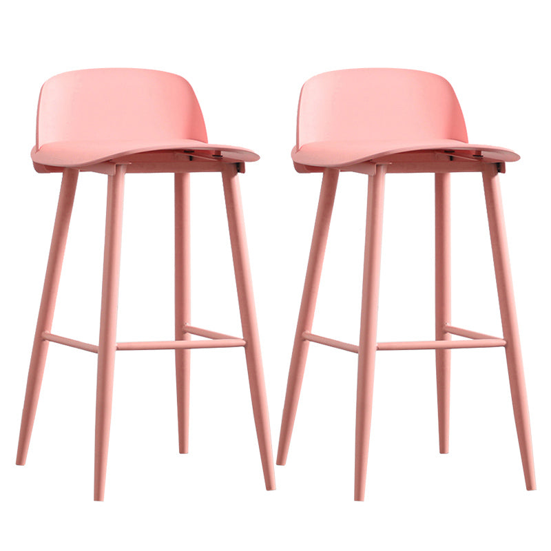 Nordic Armless Backrest Counter Stool Iron Cafe Bar Stool with Acrylic Seat