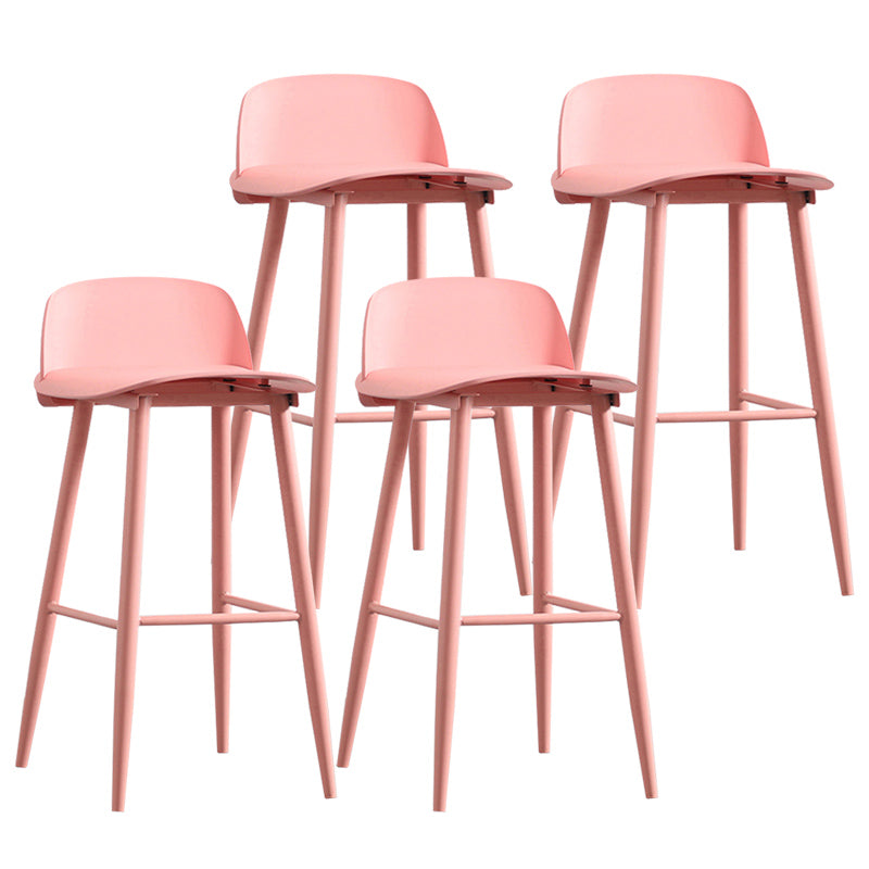 Nordic Armless Backrest Counter Stool Iron Cafe Bar Stool with Acrylic Seat