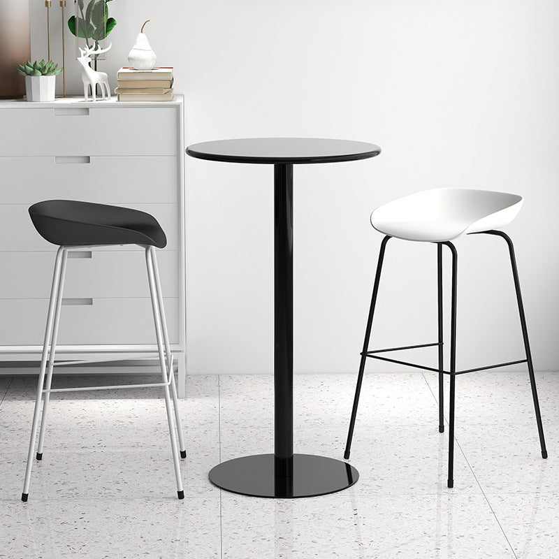 Contemporary Bar-stool Plastic Counter Bar Stool with Metal Legs for Kitchen