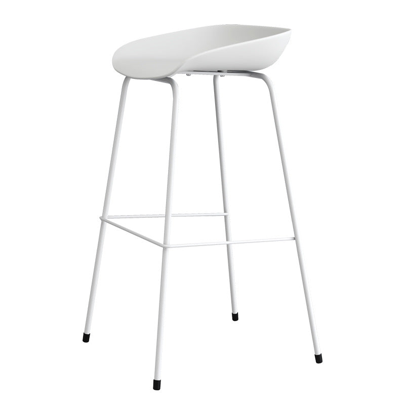 Contemporary Bar-stool Plastic Counter Bar Stool with Metal Legs for Kitchen