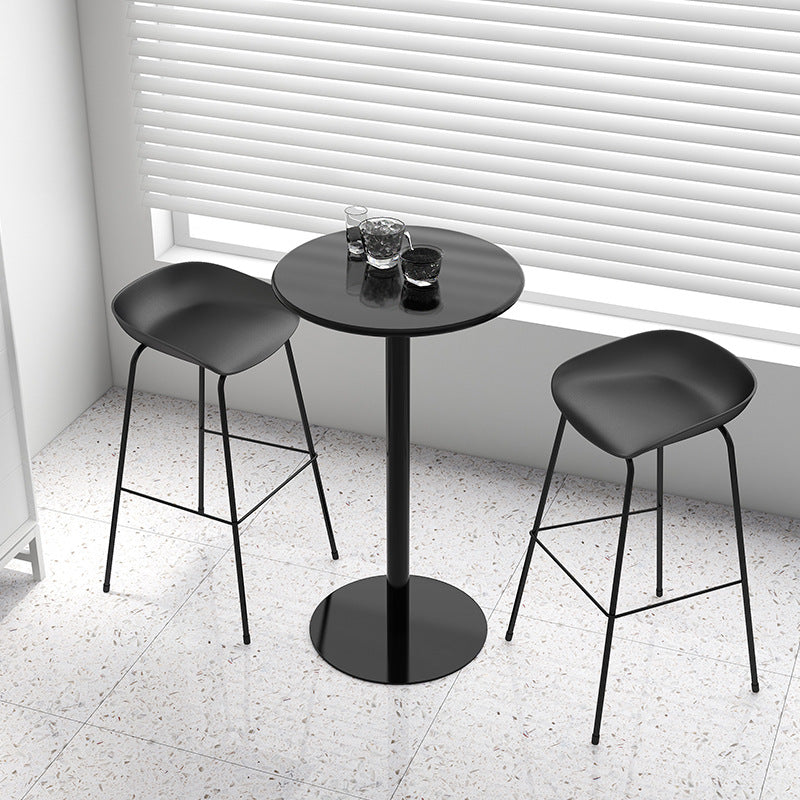 Contemporary Bar-stool Plastic Counter Bar Stool with Metal Legs for Kitchen