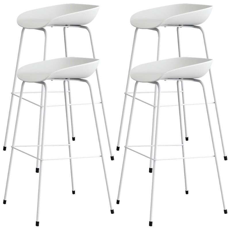Contemporary Bar-stool Plastic Counter Bar Stool with Metal Legs for Kitchen