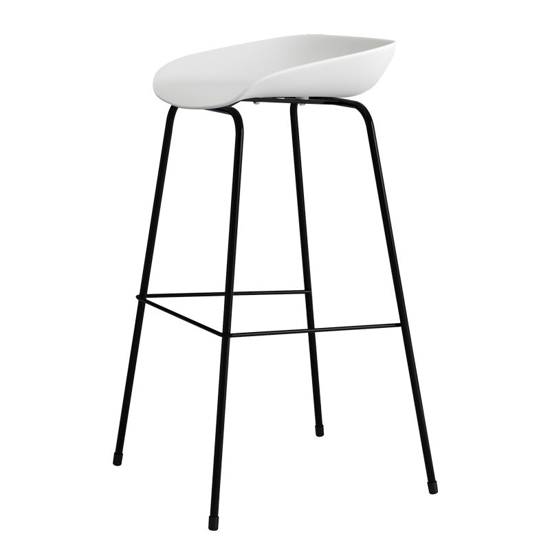 Contemporary Bar-stool Plastic Counter Bar Stool with Metal Legs for Kitchen