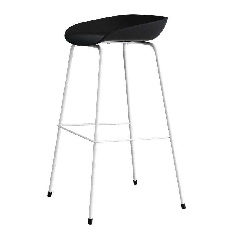 Contemporary Bar-stool Plastic Counter Bar Stool with Metal Legs for Kitchen