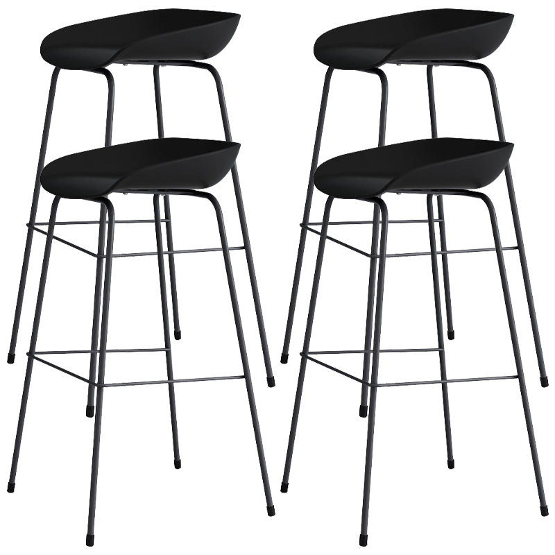 Contemporary Bar-stool Plastic Counter Bar Stool with Metal Legs for Kitchen