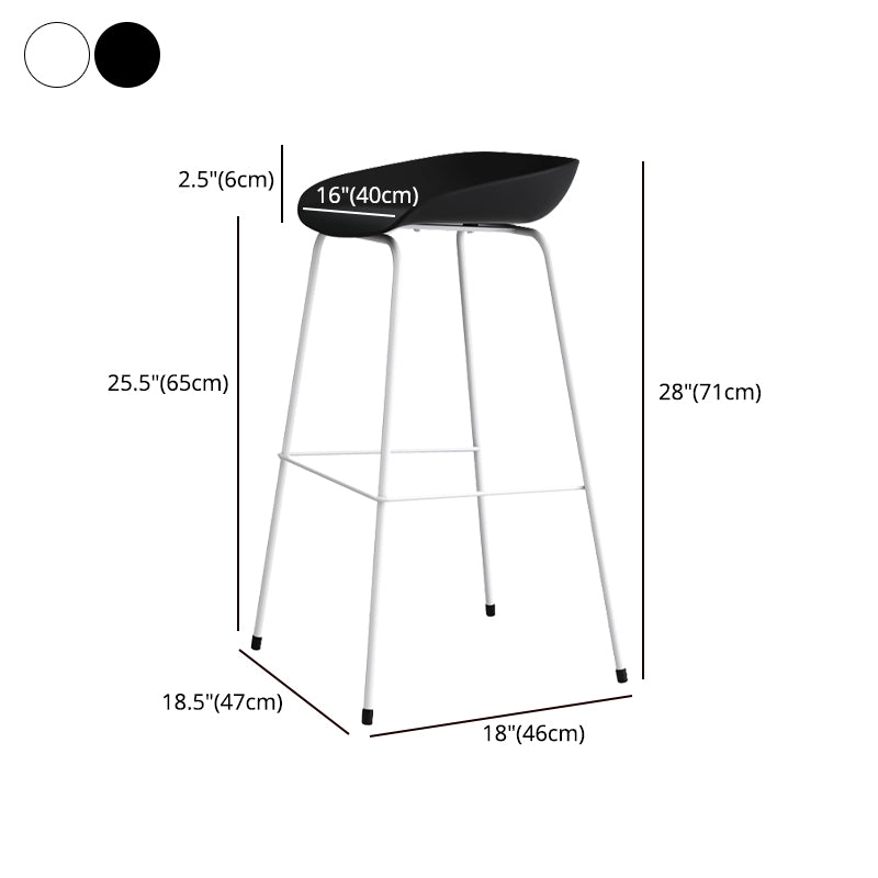 Contemporary Bar-stool Plastic Counter Bar Stool with Metal Legs for Kitchen