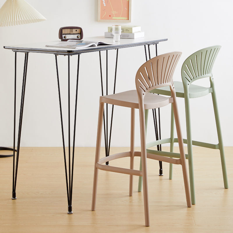 Modern Bar-stool Plastic Counter Bar Stool with Plastic Legs for Kitchen