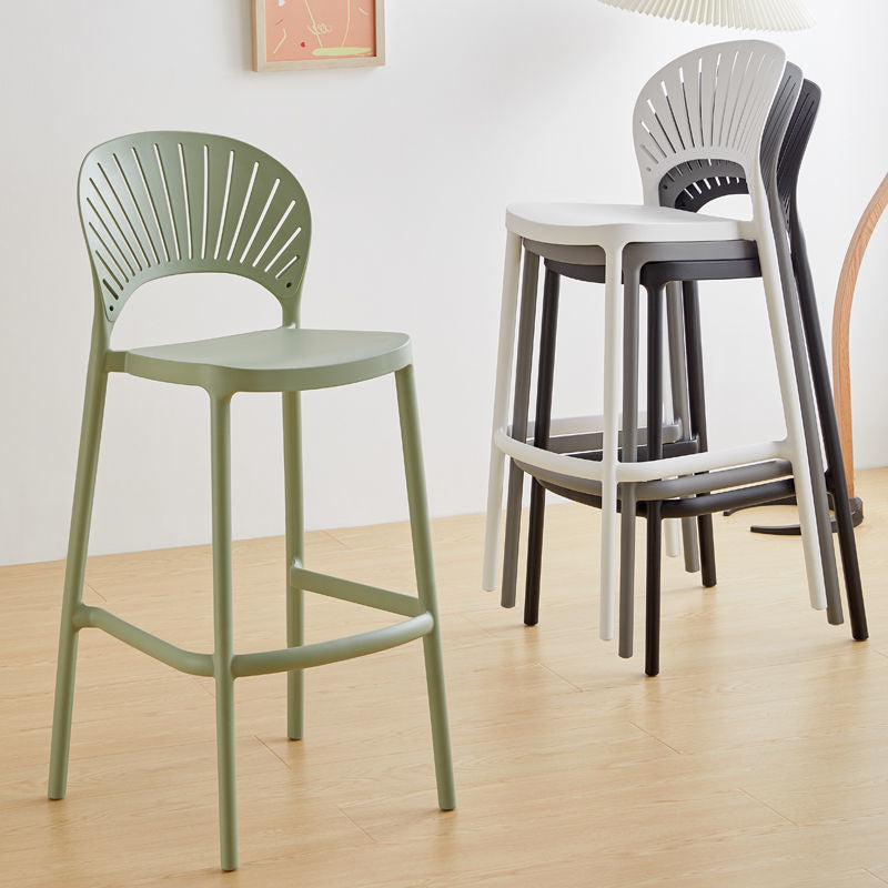 Modern Bar-stool Plastic Counter Bar Stool with Plastic Legs for Kitchen