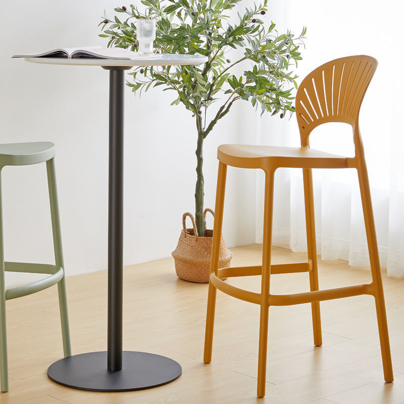 Modern Bar-stool Plastic Counter Bar Stool with Plastic Legs for Kitchen