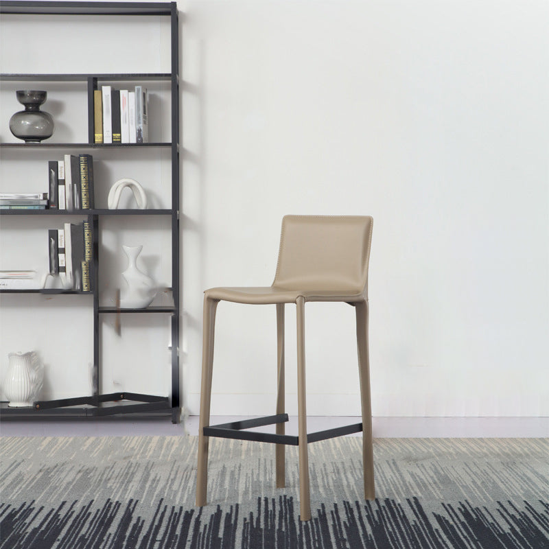Modern Bar-stool Leather Counter Bar Stool with Metal Legs for Kitchen