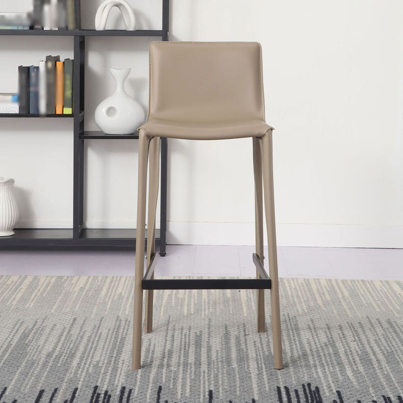 Modern Bar-stool Leather Counter Bar Stool with Metal Legs for Kitchen
