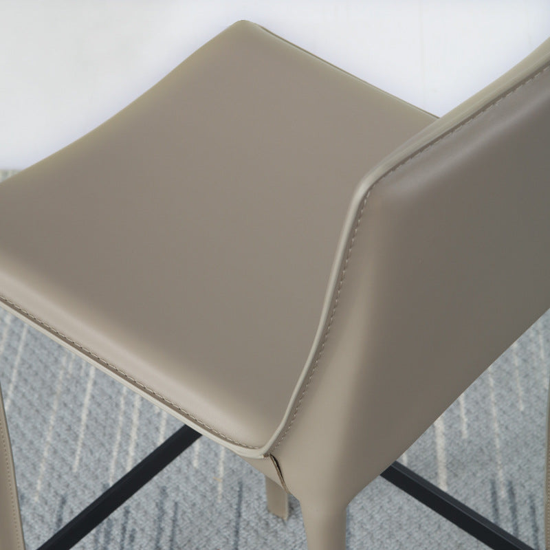 Modern Bar-stool Leather Counter Bar Stool with Metal Legs for Kitchen