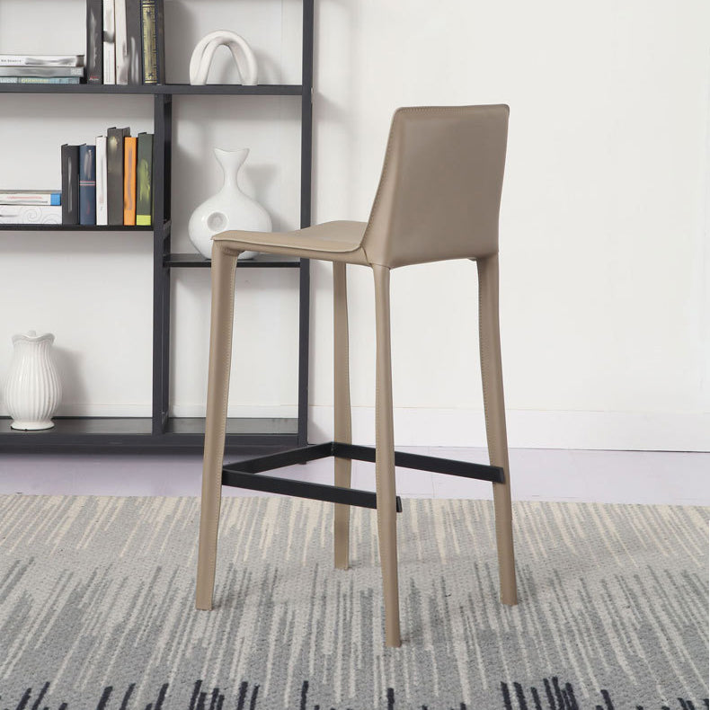 Modern Bar-stool Leather Counter Bar Stool with Metal Legs for Kitchen