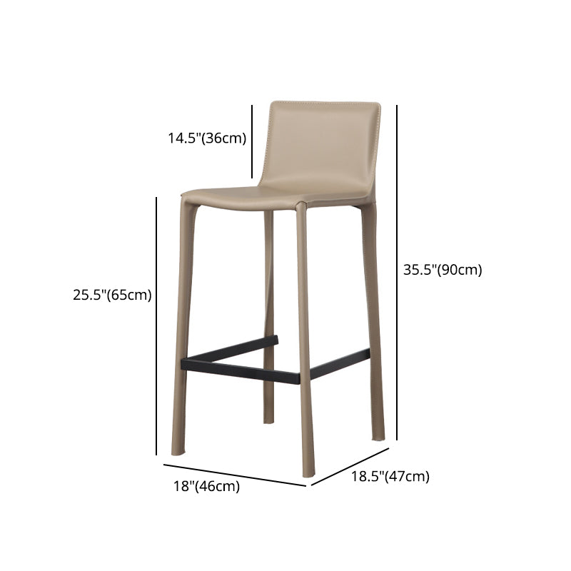 Modern Bar-stool Leather Counter Bar Stool with Metal Legs for Kitchen