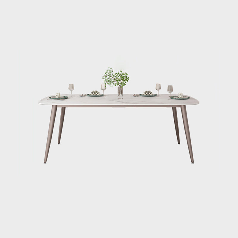 Nordic 1/2/5/7 Pieces Rectangle Dining Set Sintered Stone Dining Table with Leather Chairs