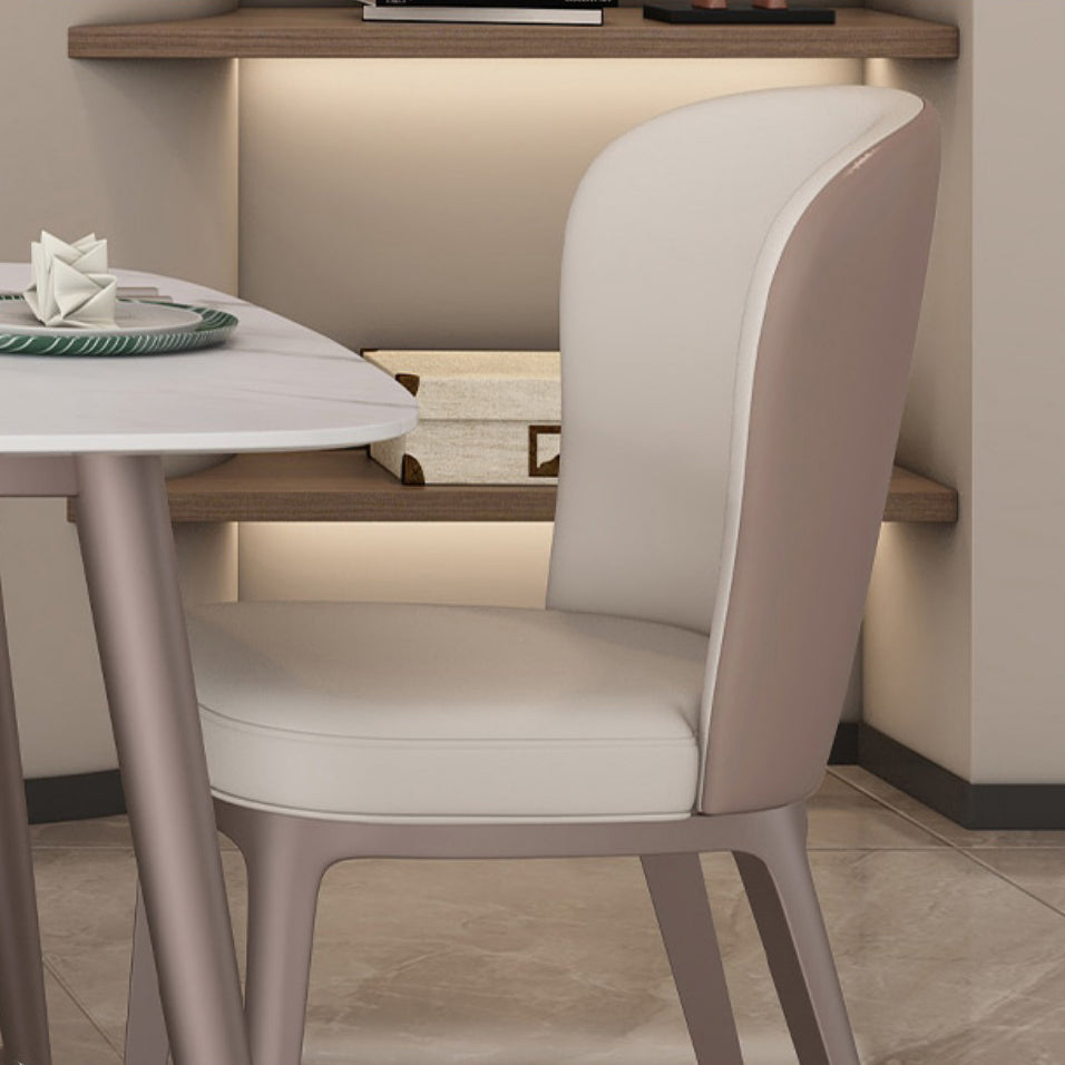 Nordic 1/2/5/7 Pieces Rectangle Dining Set Sintered Stone Dining Table with Leather Chairs