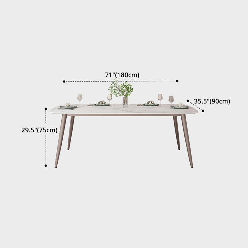 Nordic 1/2/5/7 Pieces Rectangle Dining Set Sintered Stone Dining Table with Leather Chairs