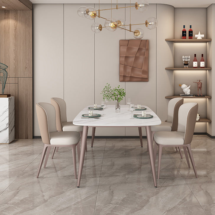1/4/5/7 Pieces Dining Chairs Set  Dining Table Set with Sintered Stone Top