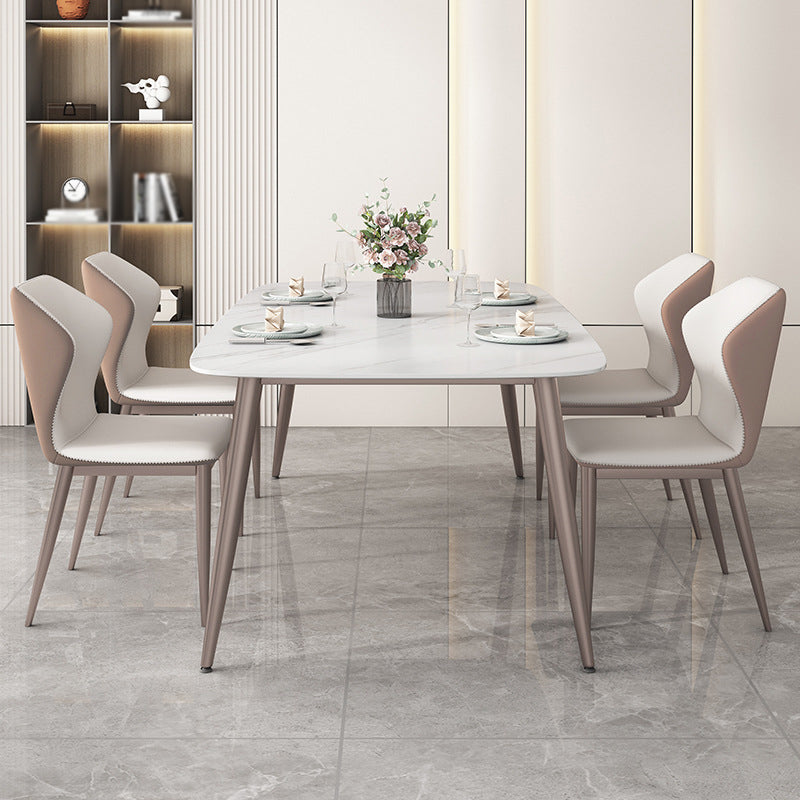 1/2/5/7 Pieces Dining Chairs Set  White Rectangular Dining Room Table Set for Home Use