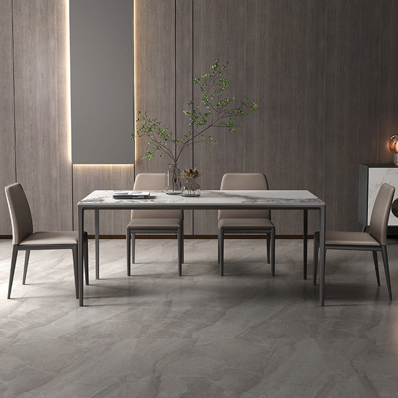 Designer Style 1/2/5/7 Pieces Dining Set Sintered Stone Top Table with Leather Chairs