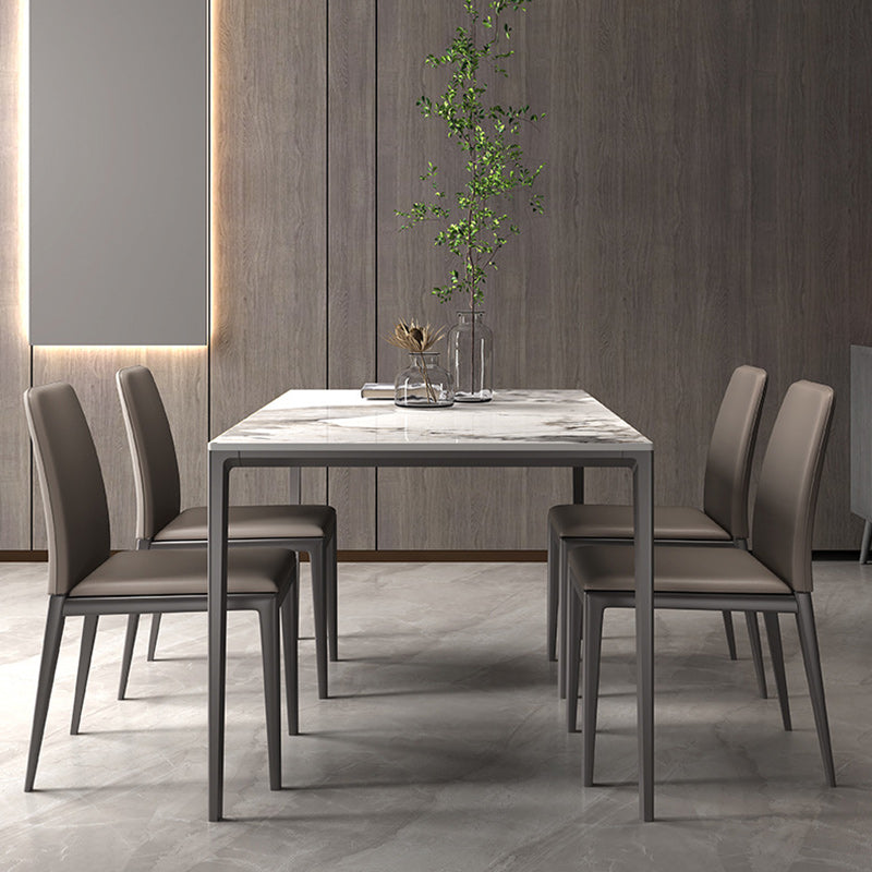 Designer Style 1/2/5/7 Pieces Dining Set Sintered Stone Top Table with Leather Chairs
