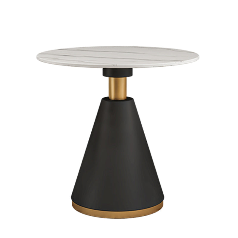 Glam 1/2/3/4/5 Pieces Dinette Set with White Sintered Stone Top Round Dining Table Set