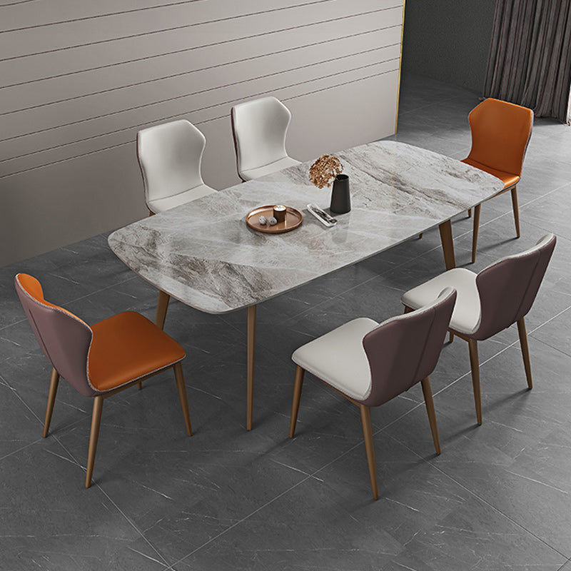 Glam 1/2/5/7 Pieces Dinette Set with Sintered Stone Top Rectangle Dining Table Set