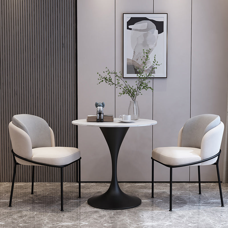 Modern 1/2/3/4/5 Pieces Dining Set Round Stone Dining Table for Dining Room