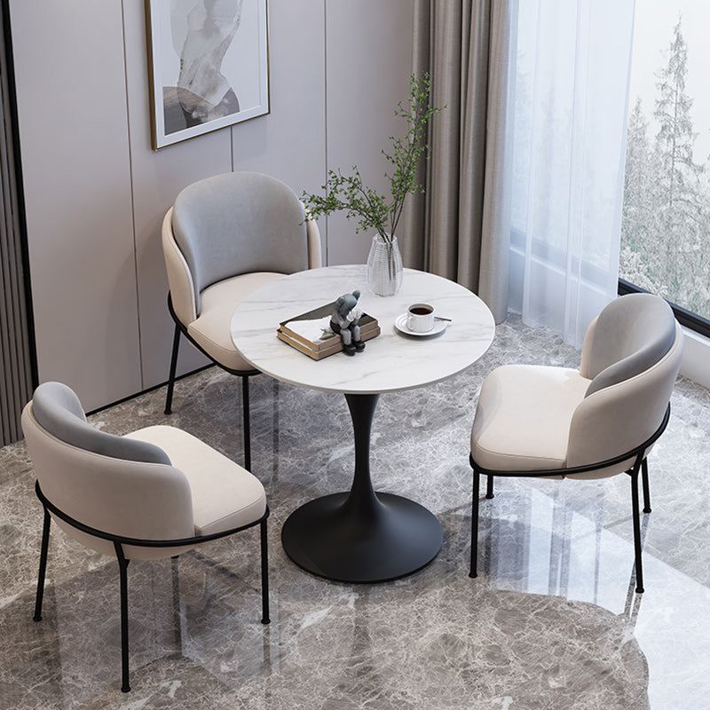 Modern 1/2/3/4/5 Pieces Dining Set Round Stone Dining Table for Dining Room