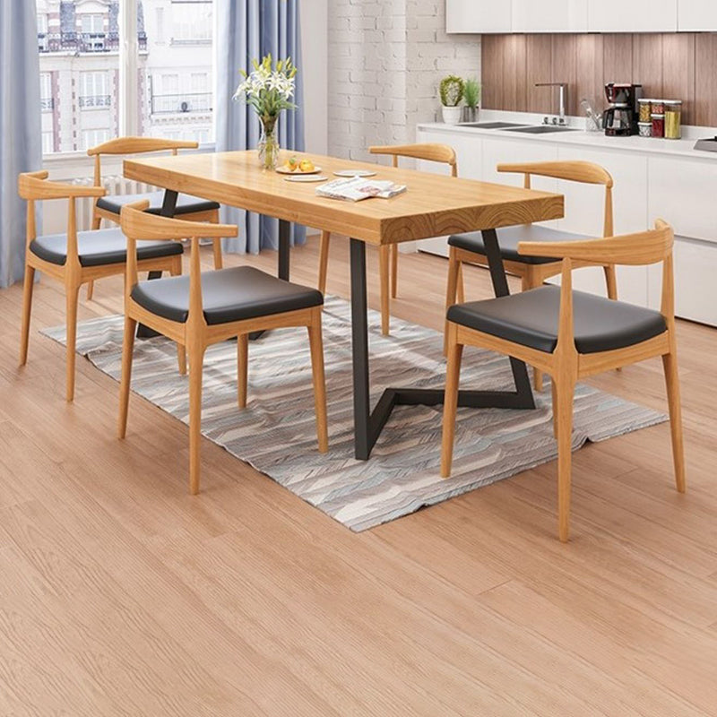 Industrial 1/2/5/6/7 Pieces Dining Set Solid Wood Dining Table for Home Use