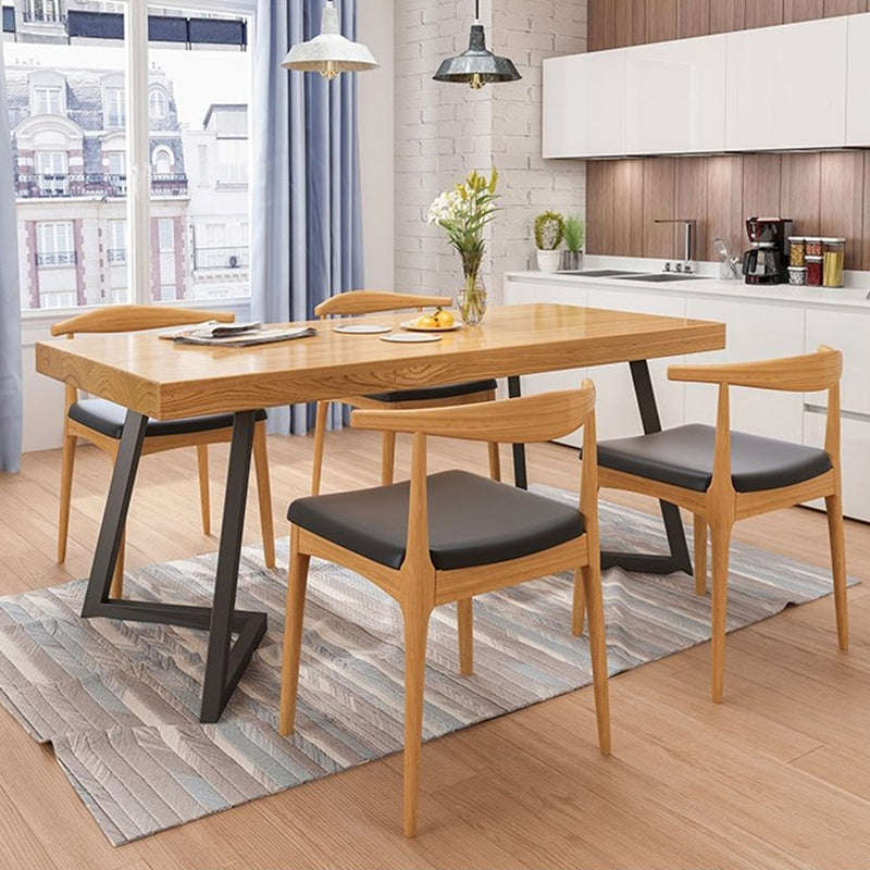 Industrial 1/2/5/6/7 Pieces Dining Set Solid Wood Dining Table for Home Use