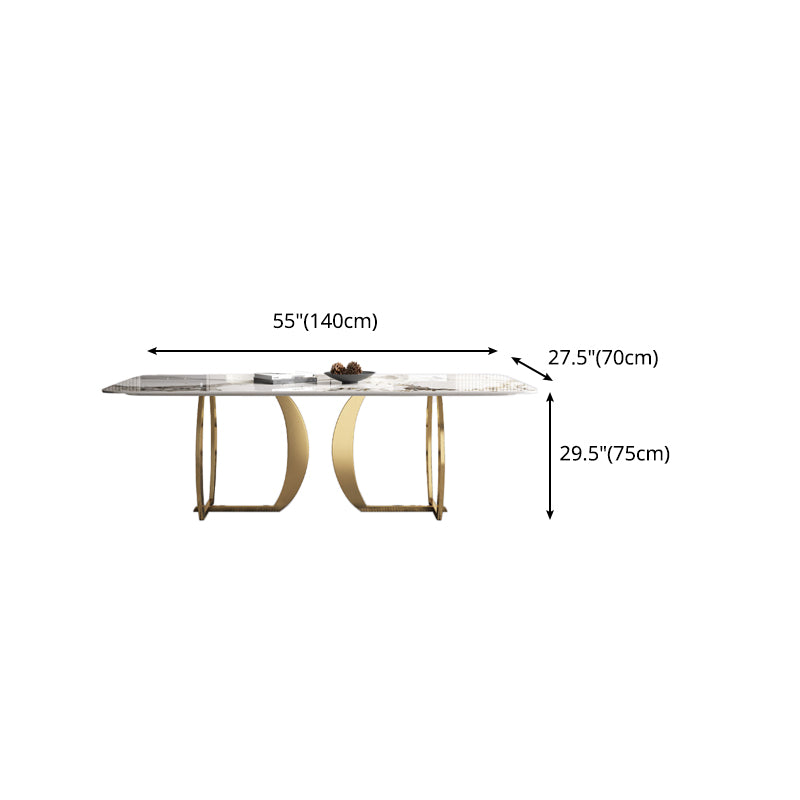 1/2/5/7 Pieces Luxury Dining Set Sintered Stone Top Dining Table with Leather Chairs
