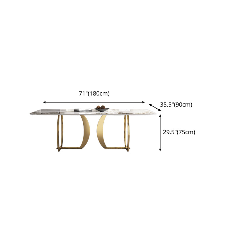 1/2/5/7 Pieces Luxury Dining Set Sintered Stone Top Dining Table with Leather Chairs