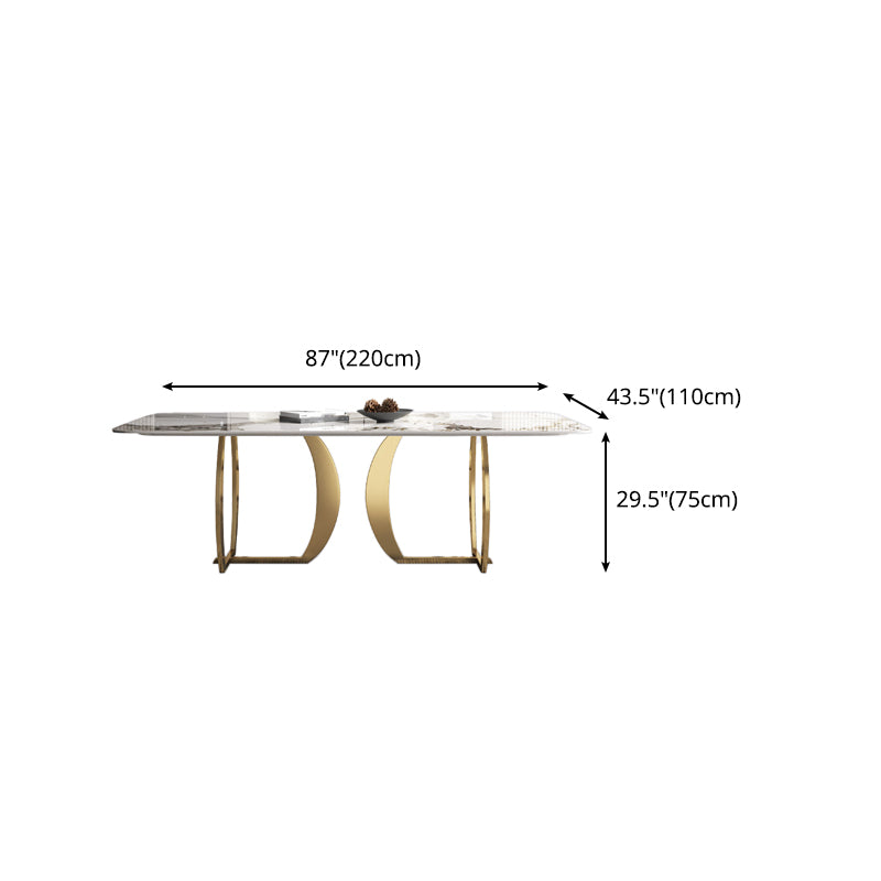 1/2/5/7 Pieces Luxury Dining Set Sintered Stone Top Dining Table with Leather Chairs