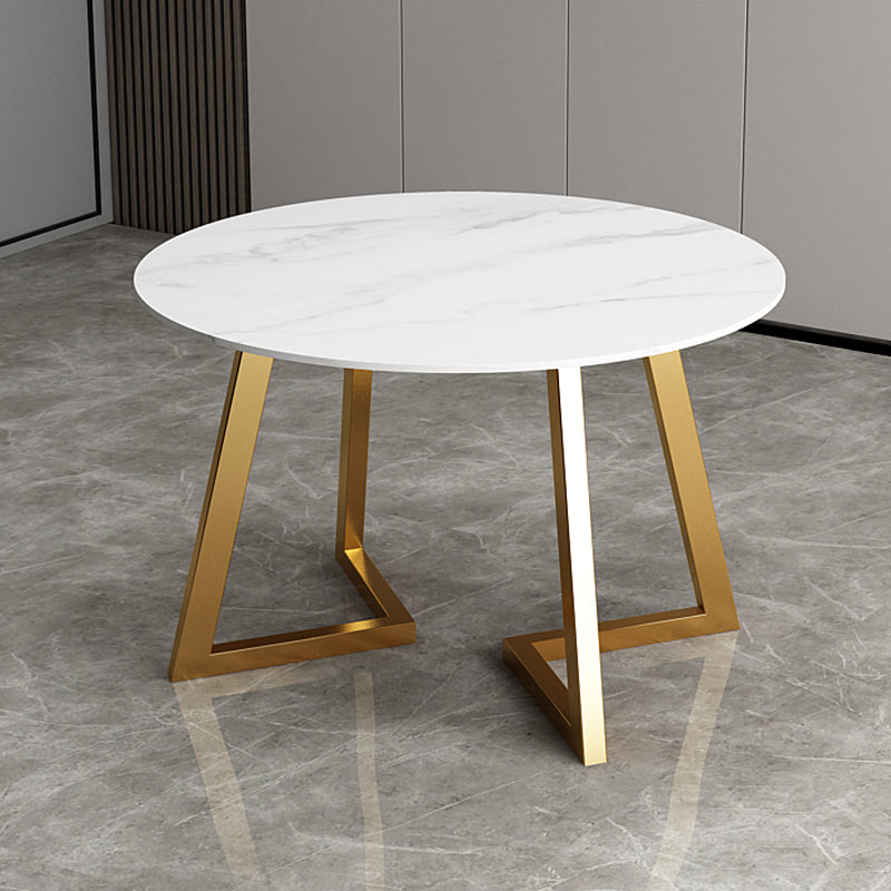 Glam 1/7 Pieces Dining Set Circular Stone Dining Table for Dining Room