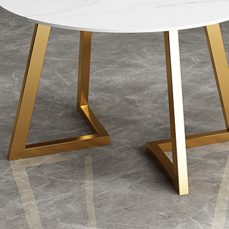Glam 1/7 Pieces Dining Set Circular Stone Dining Table for Dining Room